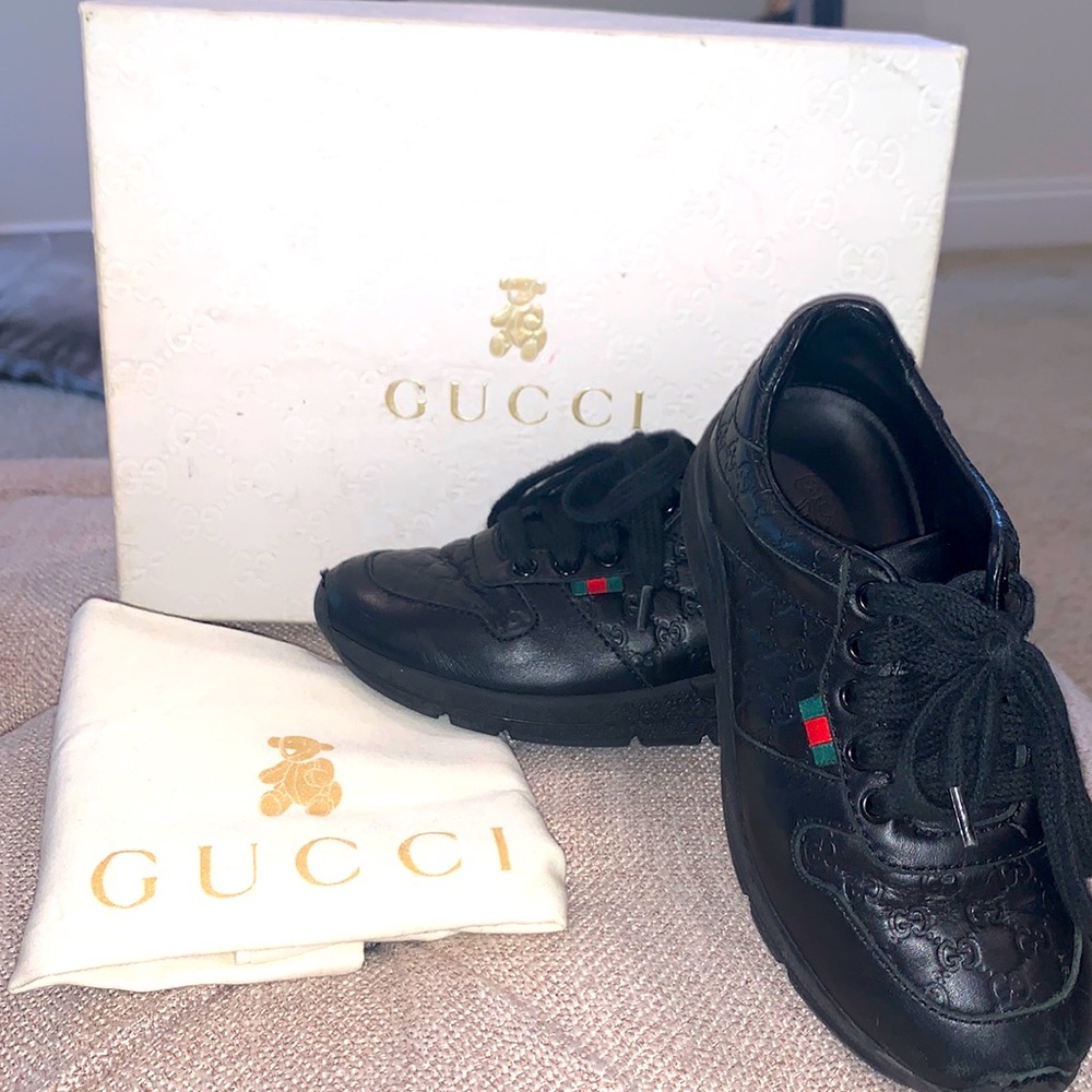 Gucci boys black shoes size 27 euro/10 US